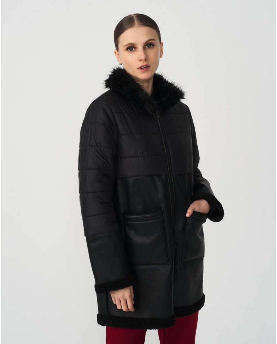 Cuple Parka Polipiel Nylon Negro Hot