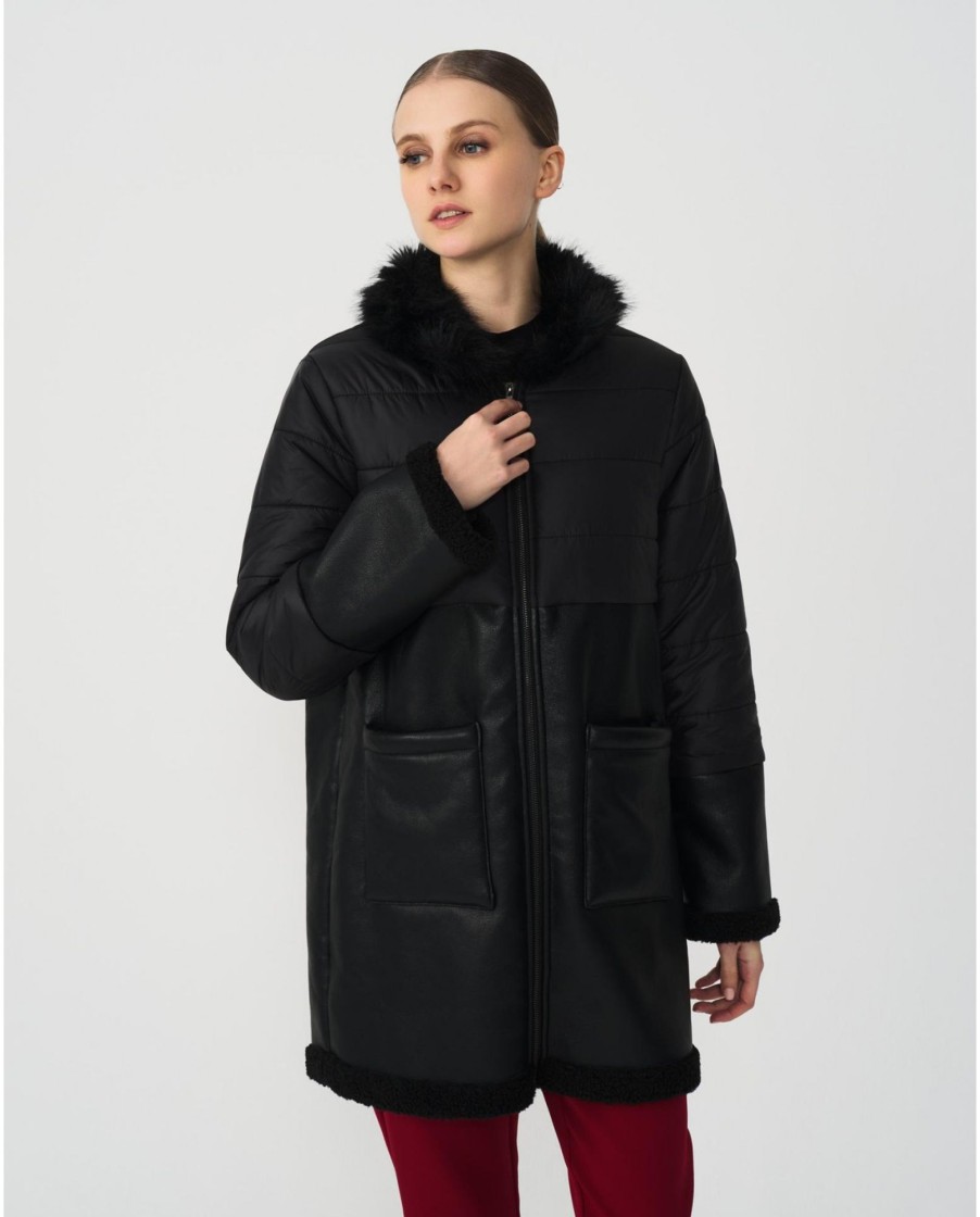 Cuple Parka Polipiel Nylon Negro Hot