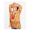 Cuple Blusa Kaftan Crep Estampado Cachemiras Clearance