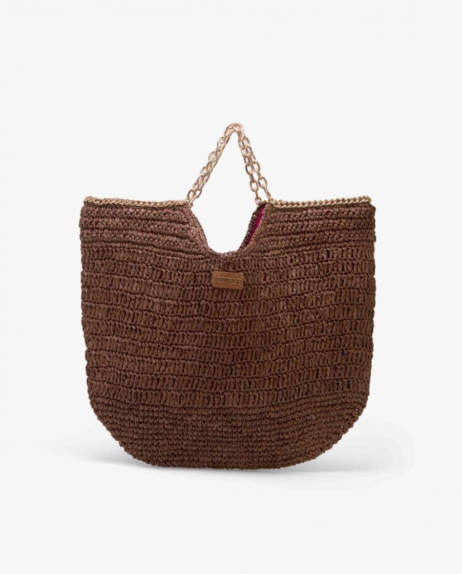 Cuple Bolso Capazo Rafia Marron New