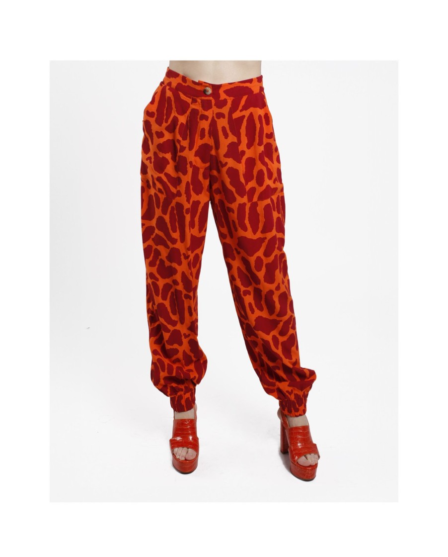 Cuple Pantalon Jogger Crep Estampado Jirafa New