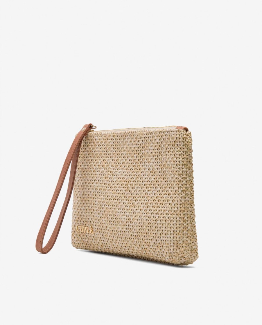 Cuple Cartera Rafia Beig Online