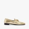 Cuple Mocasin Hebilla Lame Metalizado Oro Hot