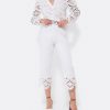 Cuple Pantalon Bajo Guipur Algodon Blanco Online