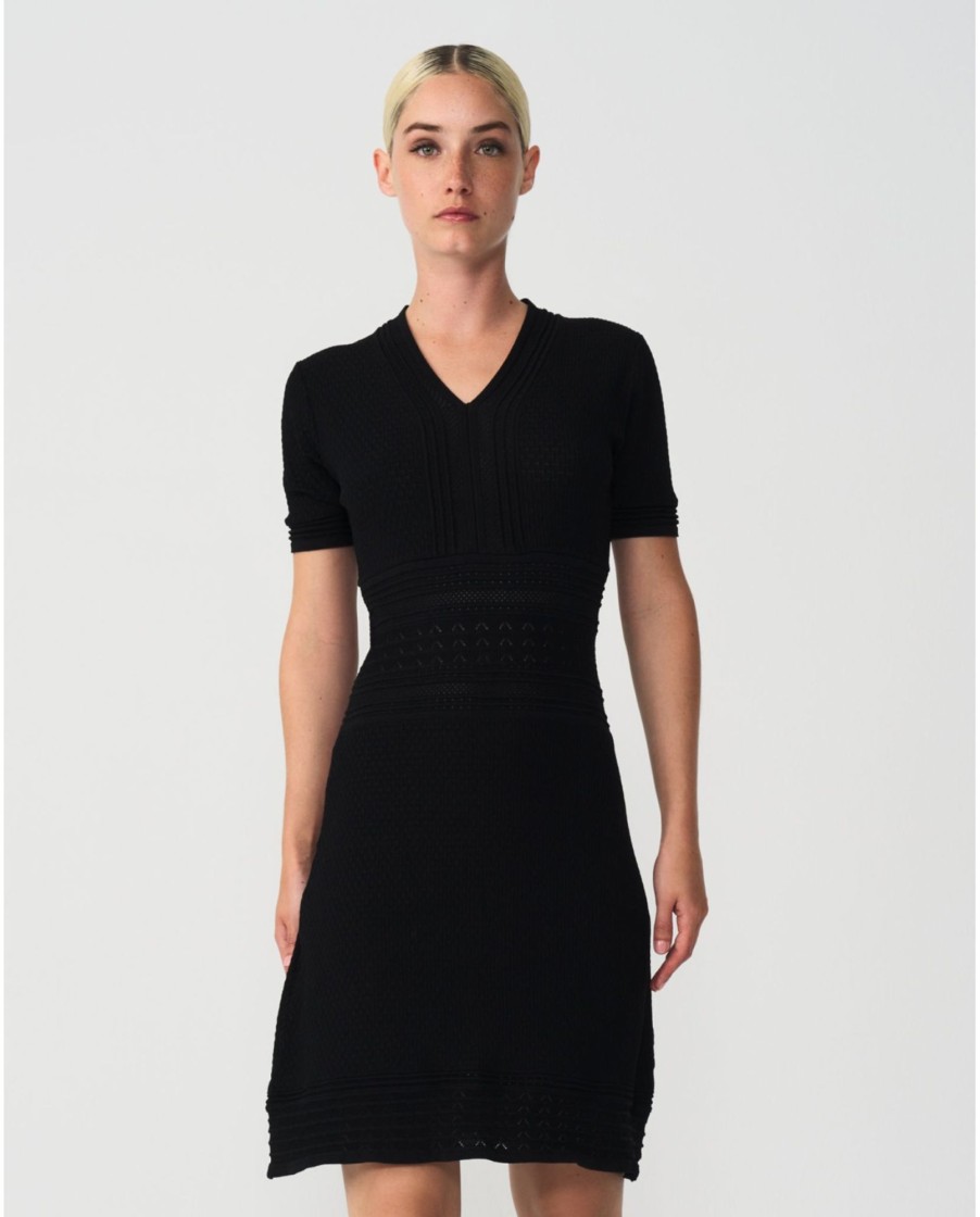 Cuple Vestido M/C Punto Negro Clearance