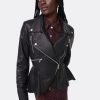 Cuple Pelum Biker Chaqueta Piel Negro New