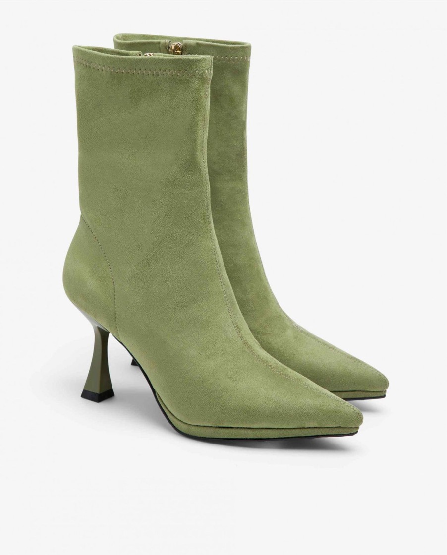 Cuple Botin T/A Ultrasuede Strech Verde Hot