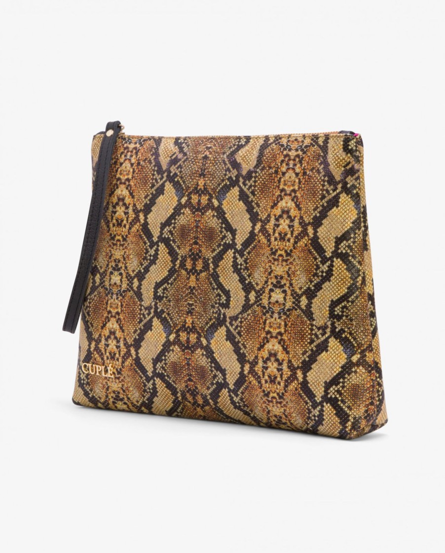 Cuple Cartera Mano Mediana Serpiente Mostaza Online