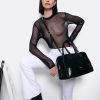 Cuple Bolso Rectangular Serraje Negro New