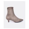 Cuple Botin Licra Tacon Bajo Ultrasuede Strech Taupe Clearance