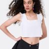 Cuple Crop Top Volante Neopreno Blanco New