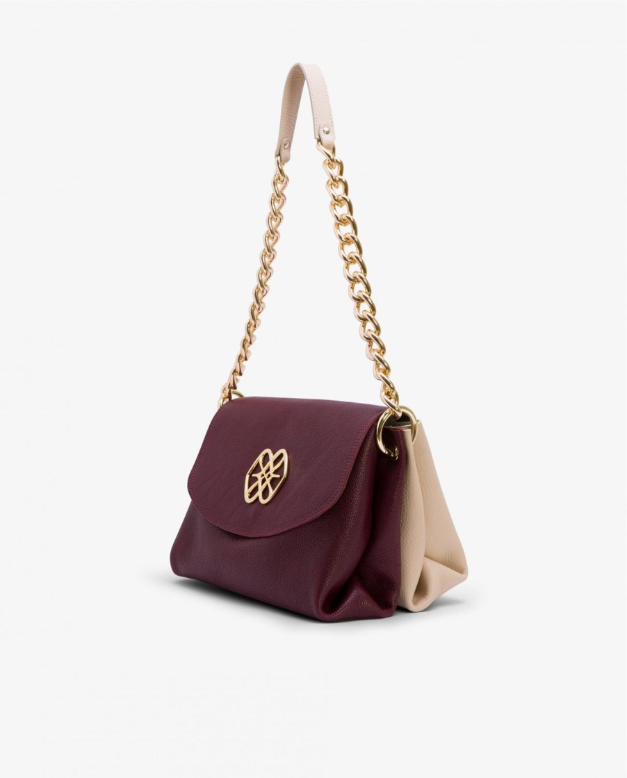 Cuple Bolso Bicolor Napa Bugui Burdeos Online