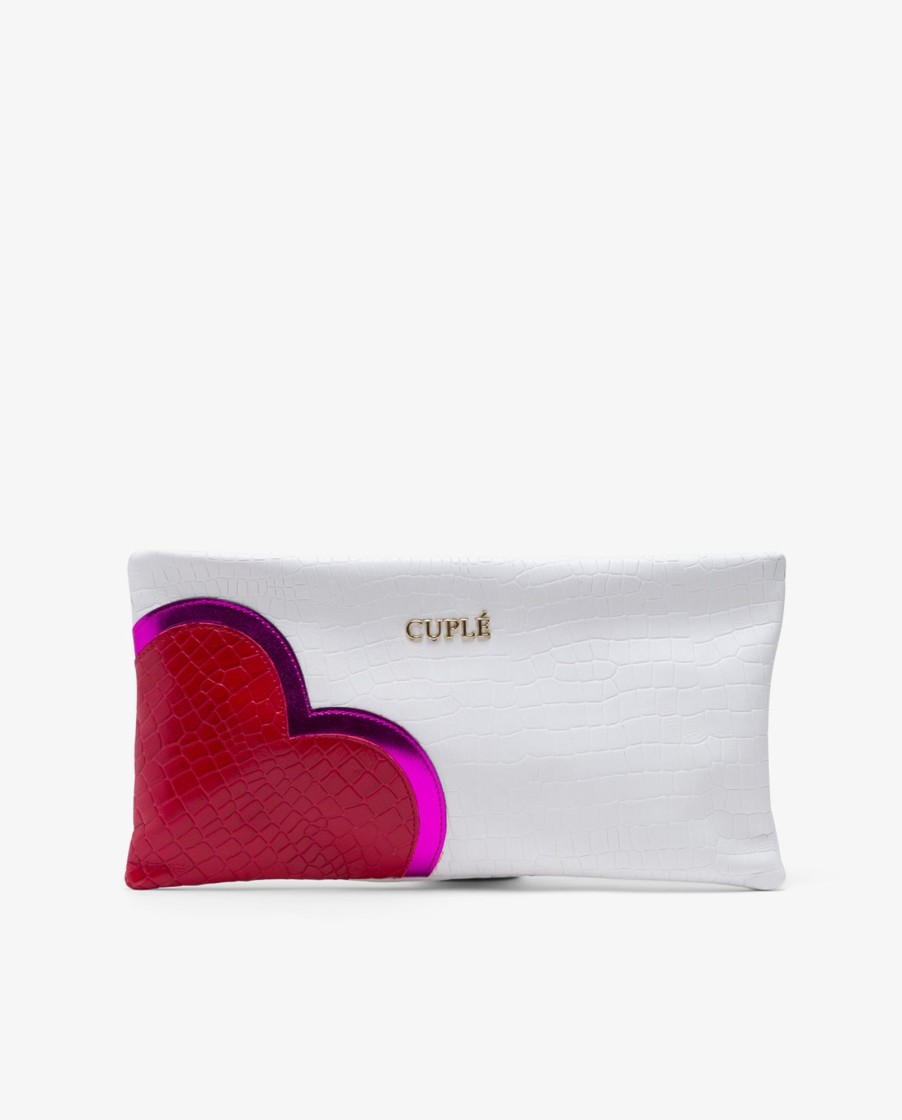 Cuple Bolso Corazon Napa Coco Blanco Online