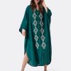 Cuple Vestido Camisero (S-M) Lino Verde Wholesale