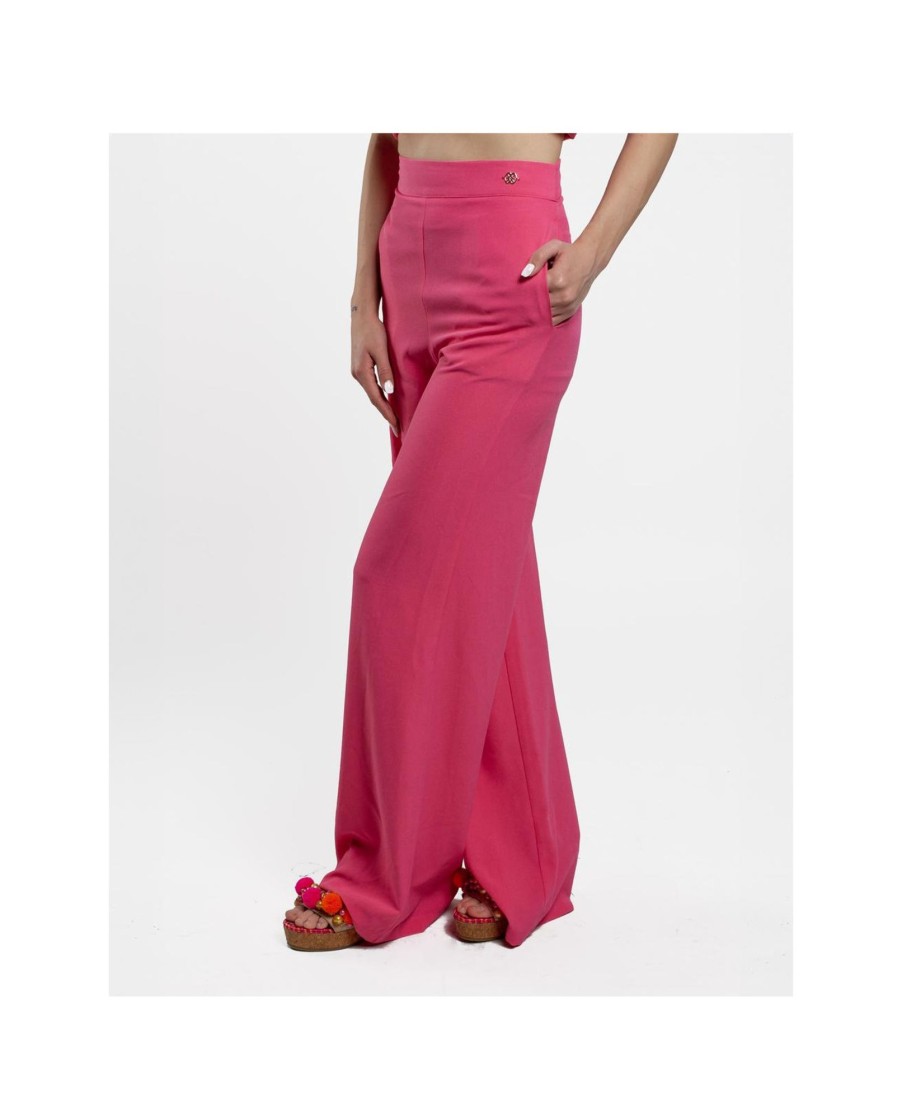 Cuple Pantalon Campana Crep Fucsia Online