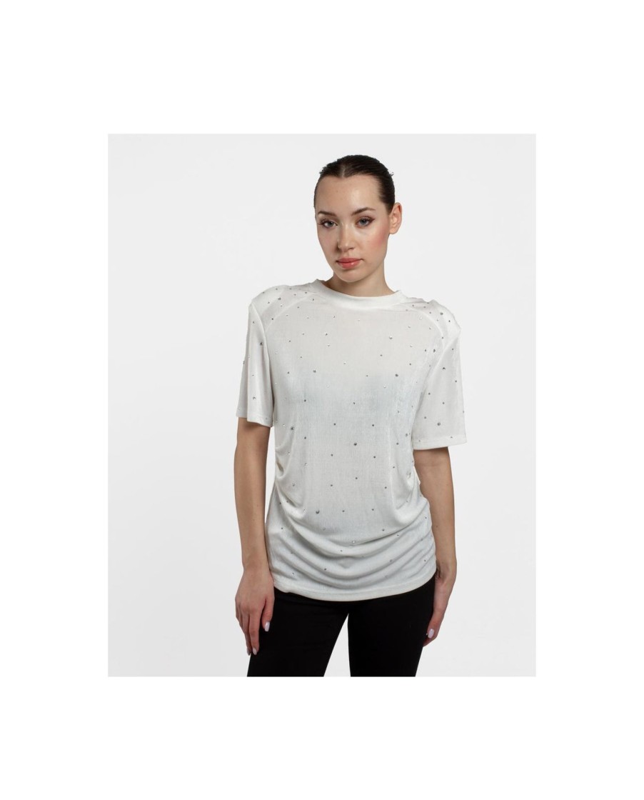 Cuple Camiseta Strass Punto Blanco Online