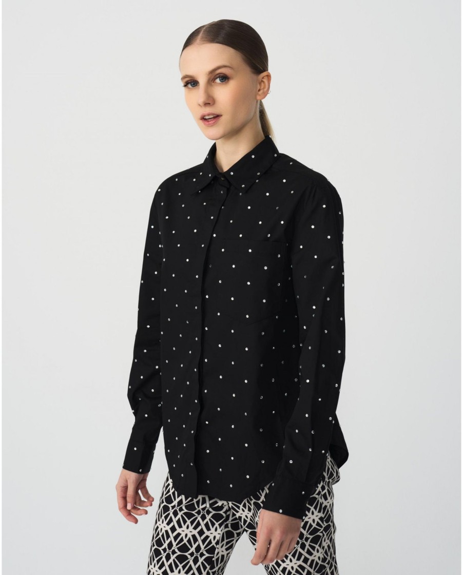 Cuple Camisa Brillantes Algodon Negro Online