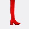 Cuple Bota Mosquetera Suede Strech Rojo Tacon Coco Rojo Online